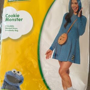 Cookie Monster Costume - Blue Hooded Dress size small